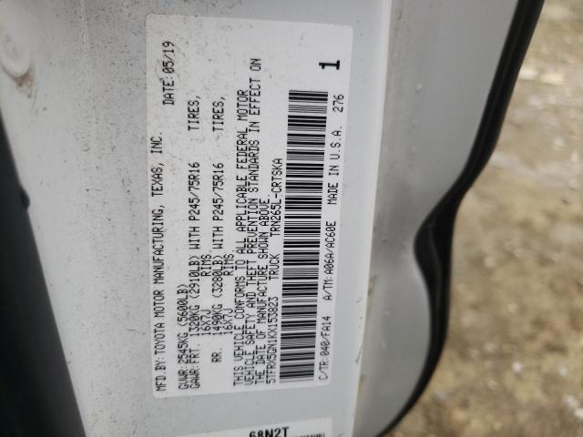 5TFRX5GN1KX153823 - 2019 TOYOTA TACOMA ACCESS CAB თეთრი ფოტო 12