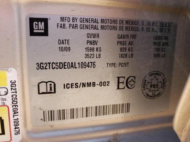 3G2TC5DE0AL109476 - 2010 PONTIAC G3 WAVE SE BEIGE photo 13