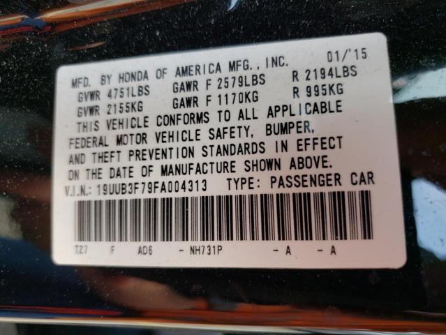 19UUB3F79FA004313 - 2015 ACURA TLX ADVANCE BLACK photo 10