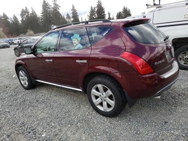 JN8AZ08W07W602489 - 2007 NISSAN MURANO SL MAROON photo 2