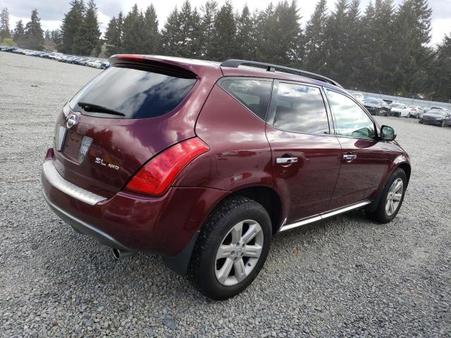 JN8AZ08W07W602489 - 2007 NISSAN MURANO SL MAROON photo 3