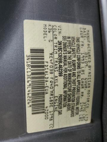 3N1BC13E69L462269 - 2009 NISSAN VERSA S GRAY photo 12