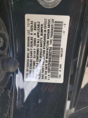 19XFC2F8XKE003704 - 2019 HONDA CIVIC SPORT 黑色 照片 12