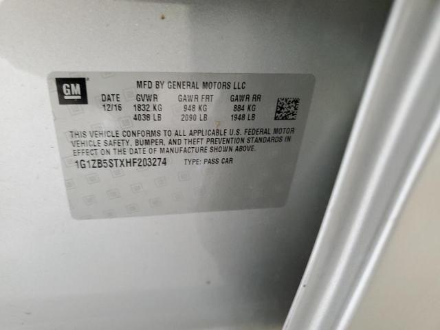 1G1ZB5STXHF203274 - 2017 CHEVROLET MALIBU LS Silber Foto 12