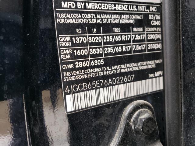 4JGCB65E76A022607 - 2006 MERCEDES-BENZ R 350 BLACK photo 13