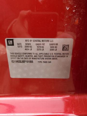 1G11H5SL8EF191956 - 2014 CHEVROLET MALIBU LTZ RED photo 12