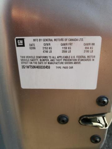 2G1WT58K469330459 - 2006 CHEVROLET IMPALA LT TAN photo 12