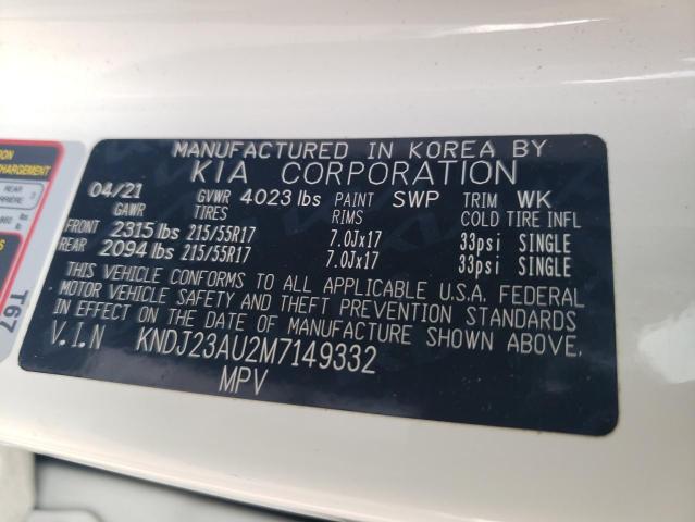 KNDJ23AU2M7149332 - 2021 KIA SOUL LX WHITE photo 13