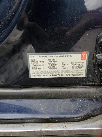 5YJSA1DN9DFP01855 - 2013 TESLA MODEL S BLUE photo 12
