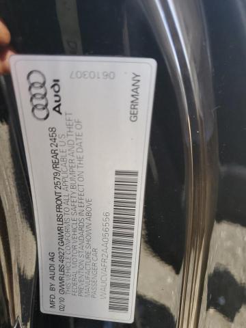 WAUCVAFR2AA056556 - 2010 AUDI S5 PREMIUM PLUS შავი ფოტო 12