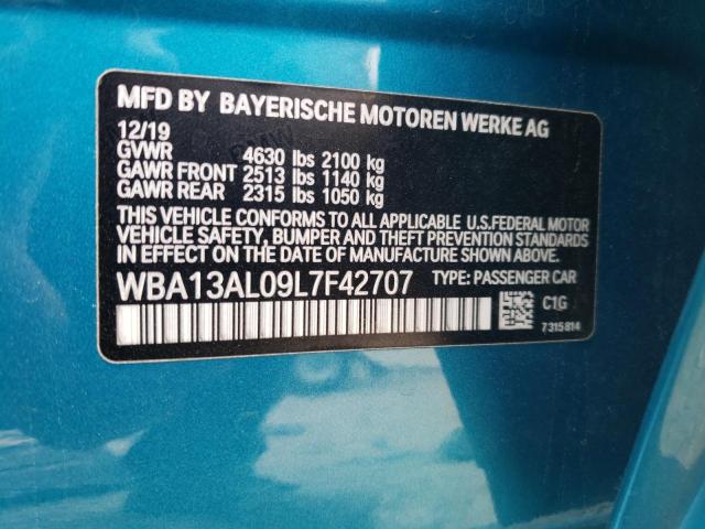 WBA13AL09L7F42707 - 2020 BMW M235XI BLUE photo 12