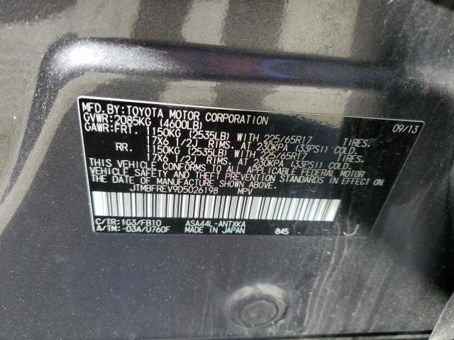 JTMBFREV9D5026198 - 2013 TOYOTA RAV4 LE GRAY photo 13