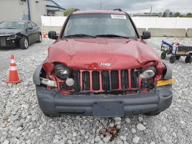 1J4GL48K96W260013 - 2006 JEEP LIBERTY SPORT MAROON photo 5