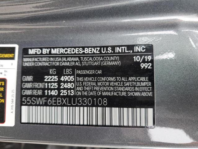 55SWF6EBXLU330108 - 2020 MERCEDES-BENZ C 43 AMG GRAY photo 12