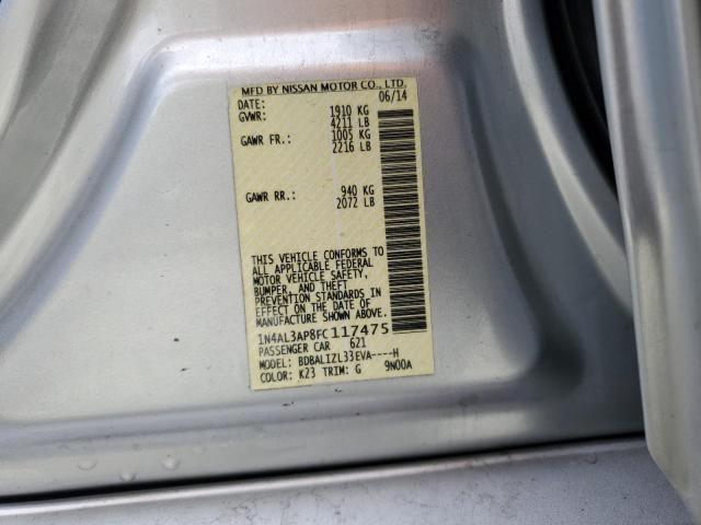 1N4AL3AP8FC117475 - 2015 NISSAN ALTIMA 2.5 SILVER photo 12