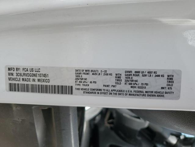 3C6LRVDG0NE107451 - 2022 RAM PROMASTER 2500 HIGH Ağ foto 13