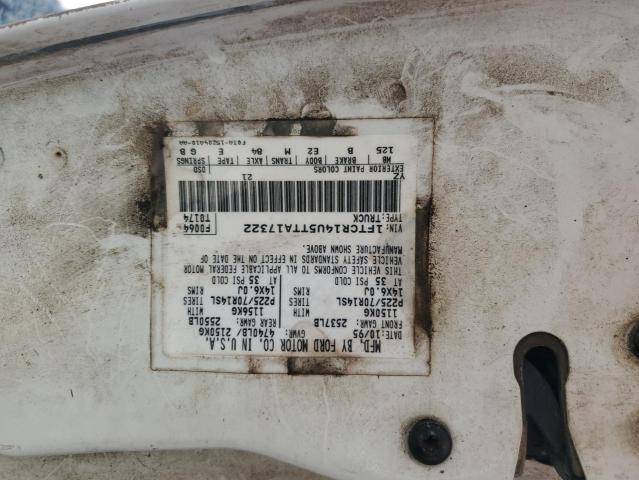 1FTCR14U5TTA17322 - 1996 FORD RANGER SUPER CAB WHITE photo 12