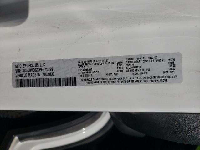 3C6LRVDGXPE571799 - 2023 RAM PROMASTER 2500 HIGH WHITE photo 13
