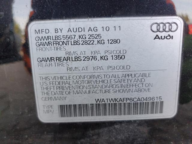 WA1WKAFP6CA049615 - 2012 AUDI Q5 PRESTIGE 黑色 照片 12