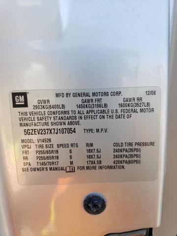 5GZEV237X7J107054 - 2007 SATURN OUTLOOK XR ვერცხლისფერი ფოტო 13