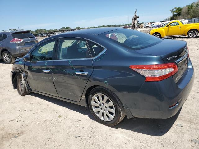 3N1AB7AP2DL722178 - 2013 NISSAN SENTRA S BLUE photo 2