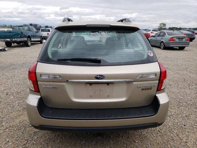 4S4BP60C387354983 - 2008 SUBARU OUTBACK BEIGE photo 6