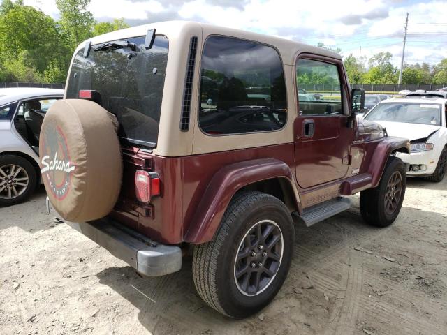 1J4FA59S42P742107 - 2002 JEEP WRANGLER / SAHARA BURGUNDY photo 3