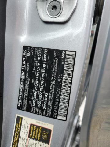 4JGDA5HB5CA015850 - 2012 MERCEDES-BENZ ML 350 4MATIC SILVER photo 12