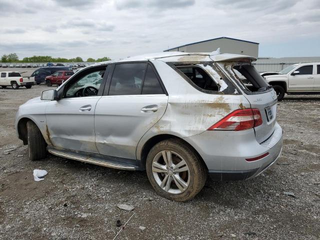 4JGDA5HB5CA015850 - 2012 MERCEDES-BENZ ML 350 4MATIC SILVER photo 2