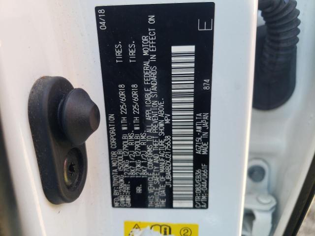 JTJBARBZXJ2175638 - 2018 LEXUS NX 300 BASE თეთრი ფოტო 12