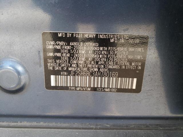 JF2SH6BC3AH780169 - 2010 SUBARU FORESTER XS Blau Foto 13