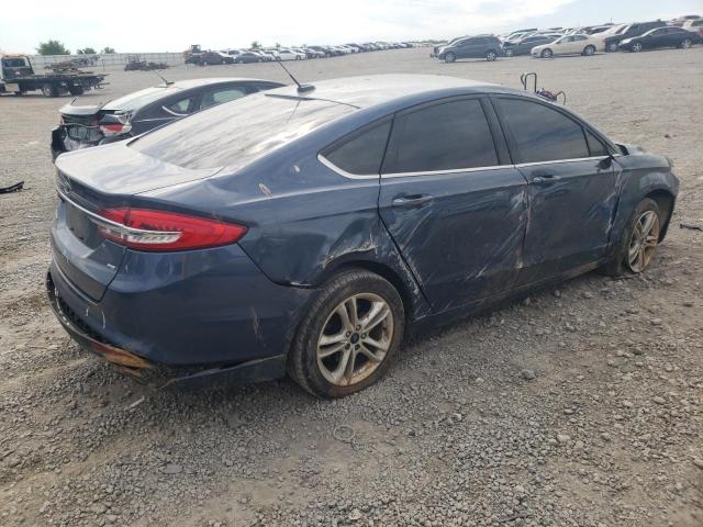 3FA6P0H72JR135026 - 2018 FORD FUSION SE BLUE photo 3