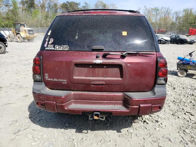 1GNDT13S252176336 - 2005 CHEVROLET TRAILBLAZE LS BURGUNDY photo 6