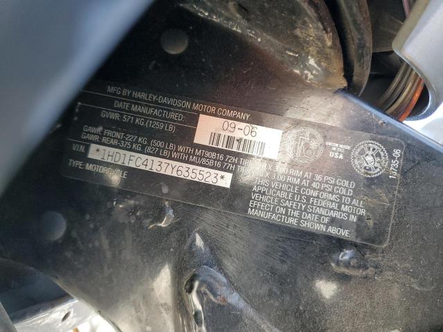 1HD1FC4137Y635523 - 2007 HARLEY-DAVIDSON FLHTCUI GRAY photo 9