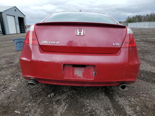 1HGCS2B88AA800760 - 2010 HONDA ACCORD EXL RED photo 6