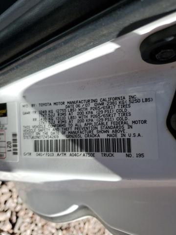 5TETU62N07Z454269 - 2007 TOYOTA TACOMA PRERUNNER ACCESS CAB WHITE photo 12