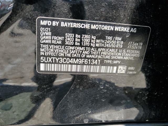 5UXTY3C04M9F61341 - 2021 BMW X3 SDRIVE30I BLACK photo 13