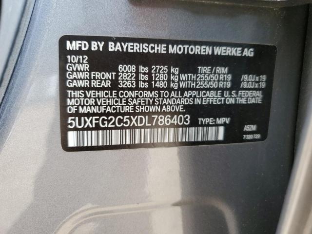 5UXFG2C5XDL786403 - 2013 BMW X6 XDRIVE35I GRAY photo 13