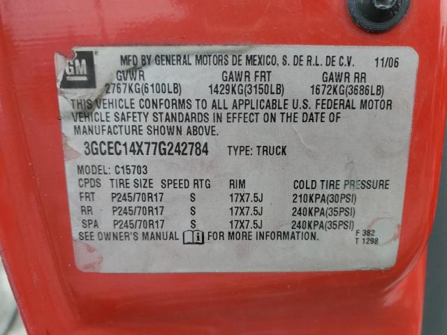 3GCEC14X77G242784 - 2007 CHEVROLET SILVERADO C1500 CLASSIC Qırmızı foto 12