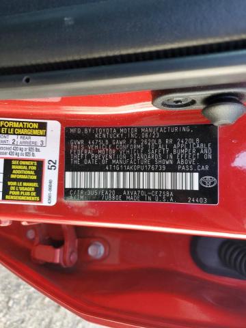 4T1G11AK0PU176739 - 2023 TOYOTA CAMRY SE NIGHT SHADE RED photo 12