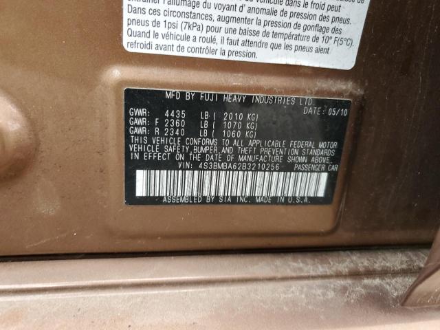 4S3BMBA62B3210256 - 2011 SUBARU LEGACY 2.5I BROWN photo 13