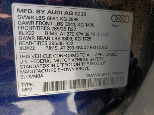 WA1VXAF71LD005081 - 2020 AUDI Q7 PRESTIGE 蓝色 照片 14