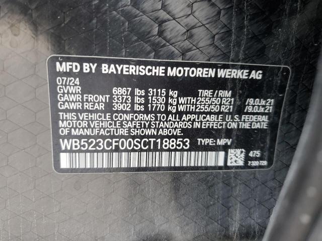 WB523CF00SCT18853 - 2025 BMW IX XDRIVE50 BLACK photo 13