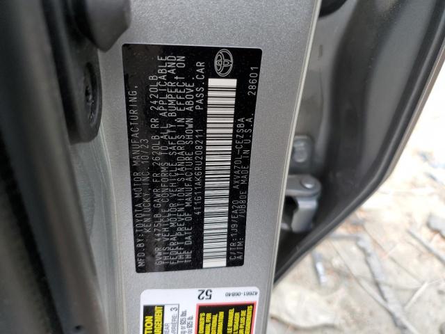 4T1G11AK6RU208211 - 2024 TOYOTA CAMRY SE NIGHT SHADE SILVER photo 12