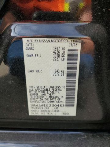 1N4AL3AP1JC230483 - 2018 NISSAN ALTIMA 2.5 Чорний фото 12