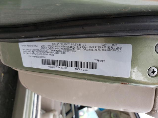 4S4BP86C374325650 - 2007 SUBARU LEGACY OUTBACK 3.0R LL BEAN GREEN photo 12