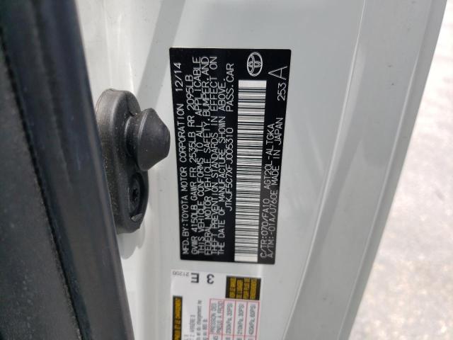 JTKJF5C7XFJ005310 - 2015 TOYOTA SCION TC 白色 照片 12