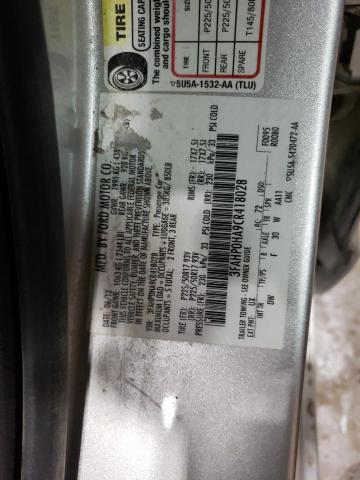 3FAHP0HA9CR418028 - 2012 FORD FUSION SE SILVER photo 13