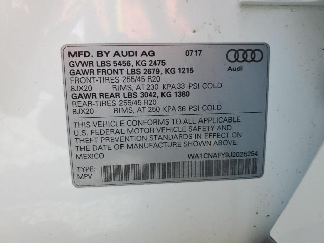 WA1CNAFY9J2025254 - 2018 AUDI Q5 PRESTIGE WHITE photo 13