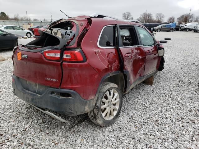 1C4PJLDB4FW761838 - 2015 JEEP CHEROKEE LIMITED RED photo 4